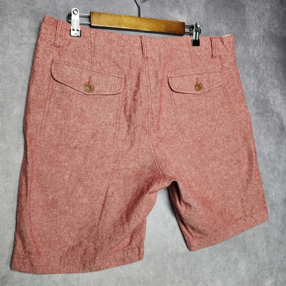 J. Crew Mens Pink Beach Shorts 34 Linen Blend Flat Front Casual‎